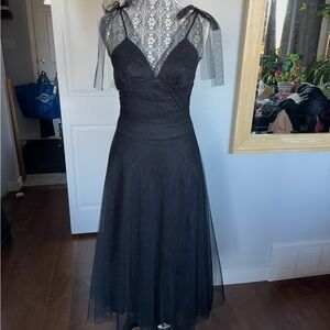 Vintage Stunning Evening Grad Prom Gothcore Fairy Tulle Maxi Dress.Small. Black.